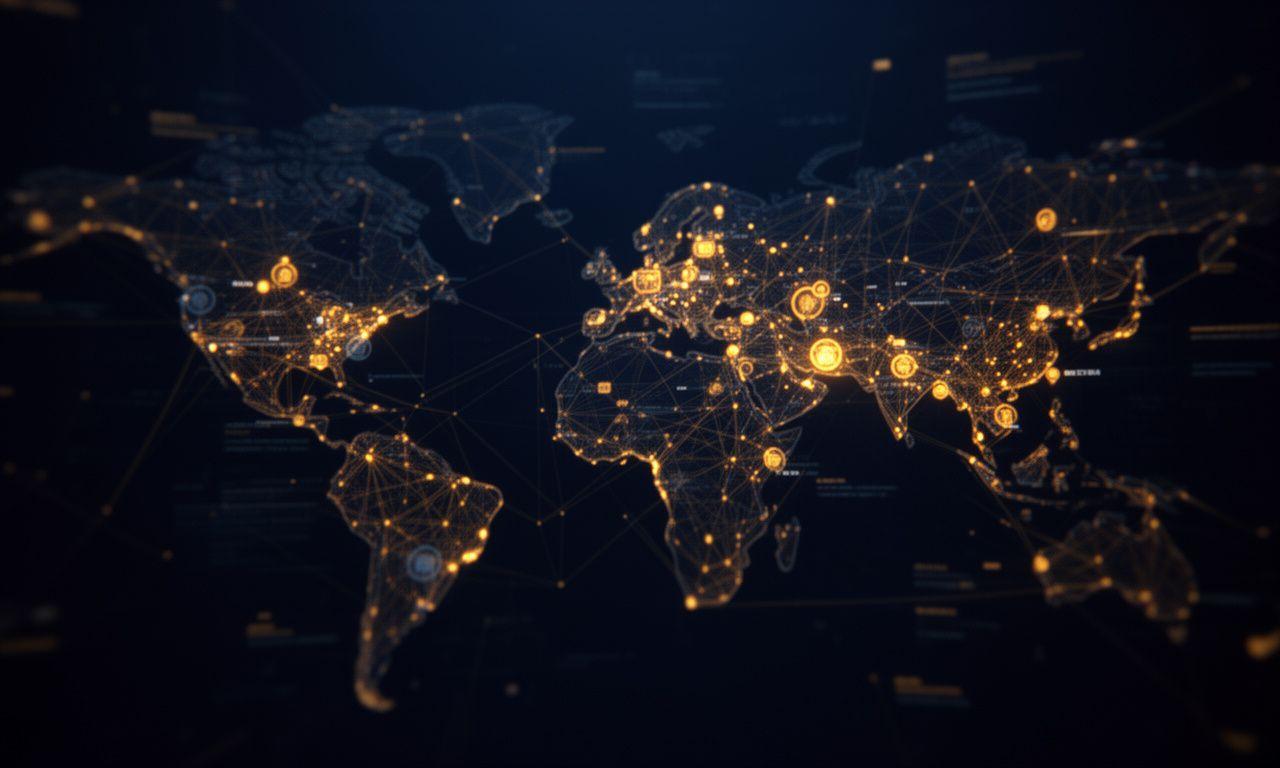 Abstract supply chain data visualization and logistics concepts